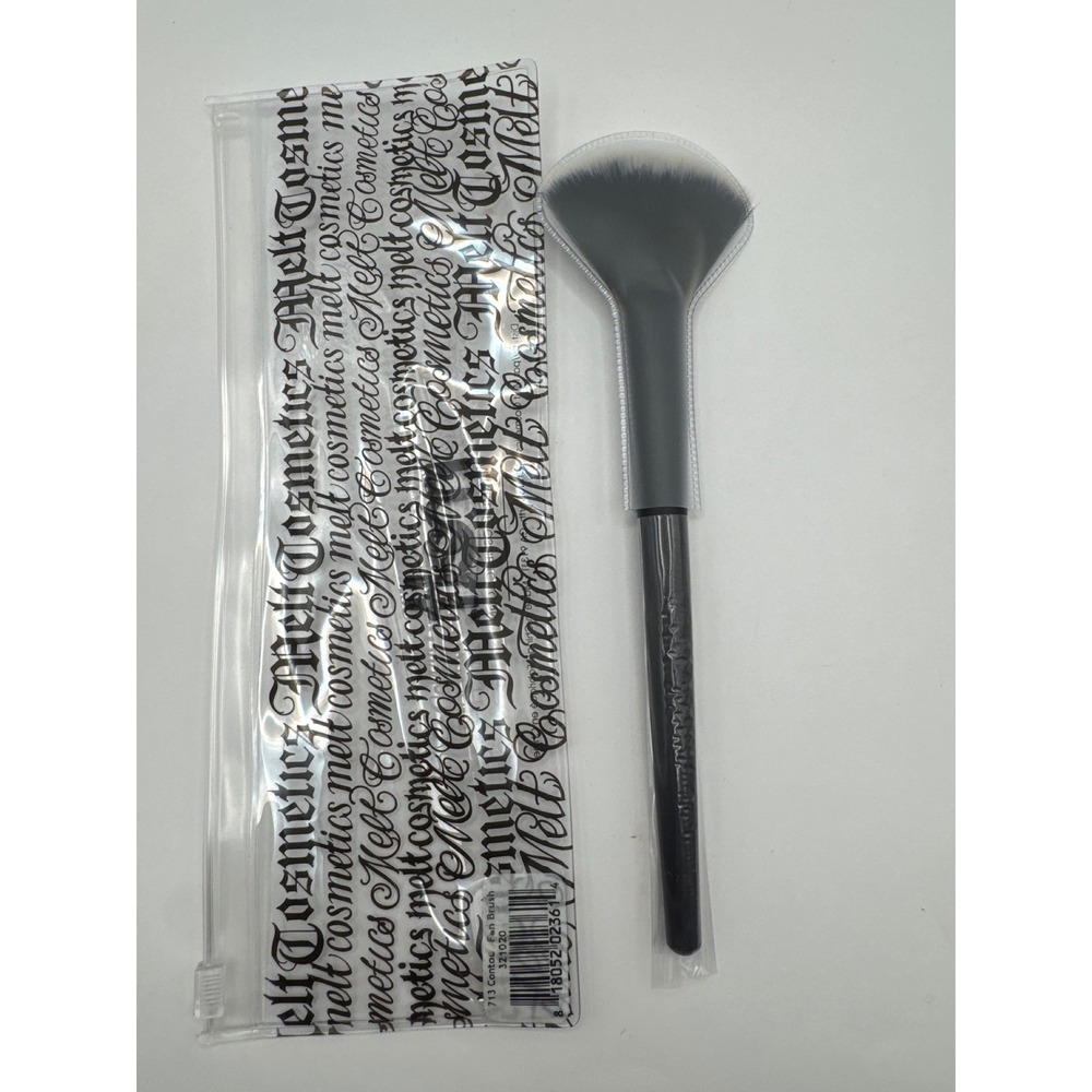 Melt Cosmetics 713 Contour Fan Brush Black Synthetic‎ Bristles with Pouch NEW